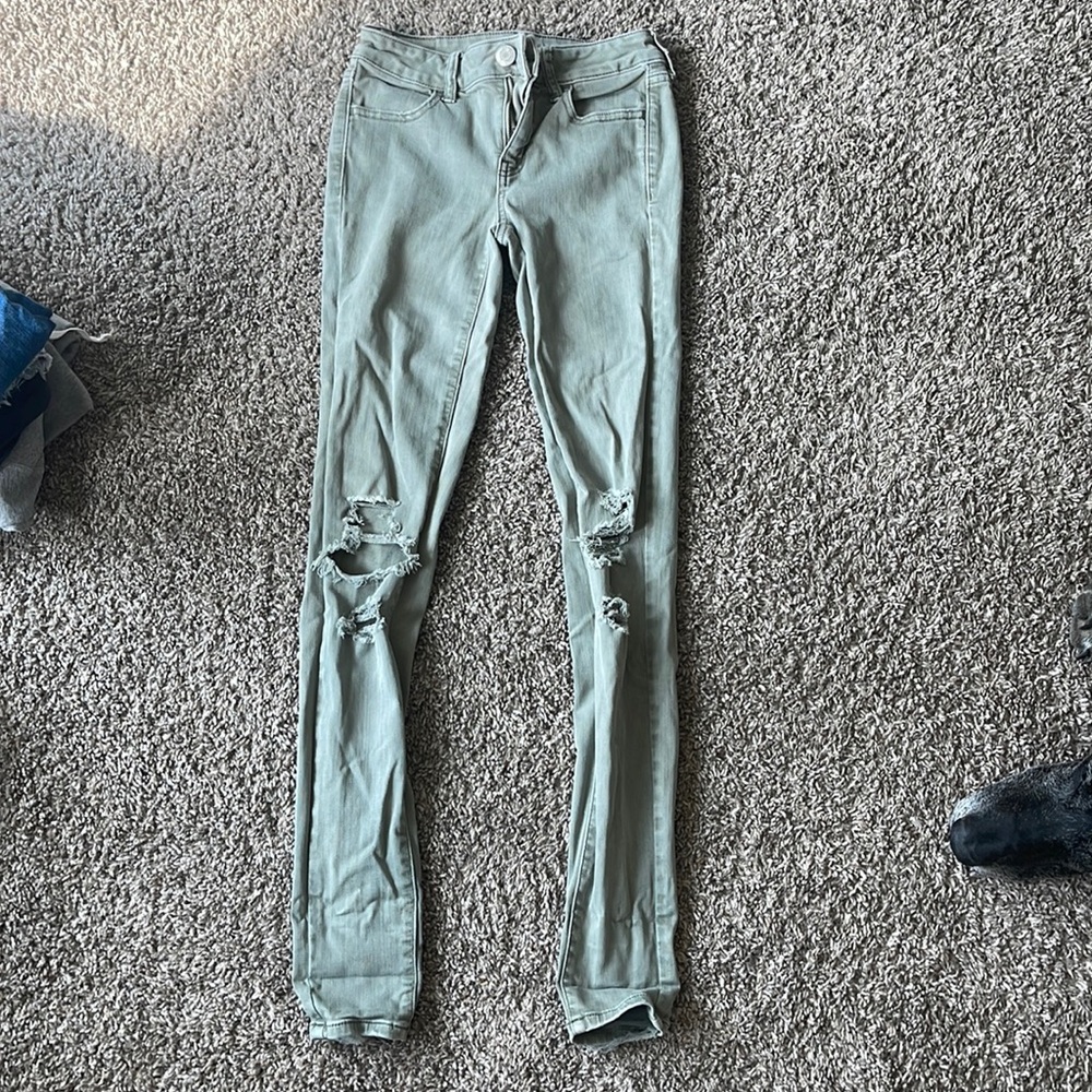 American eagle washed green jean